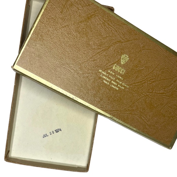 Gucci Vintage 1974 Red GG Signature Canvas + Leather Long Wallet *NIB* - Picture 8 of 9